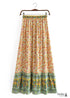 Boho Skirts in Esme Flower in Yellow Green For Women